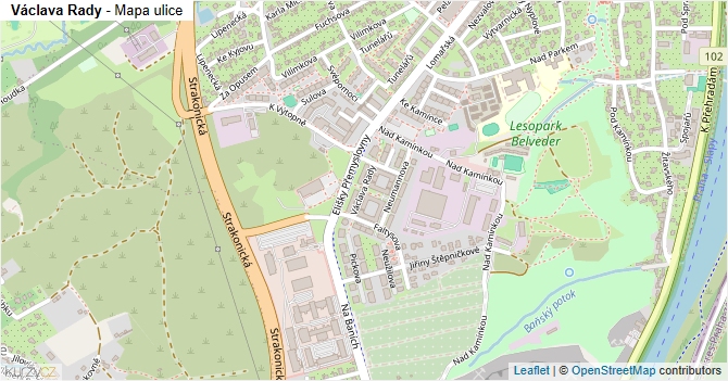 Václava Rady - mapa ulice