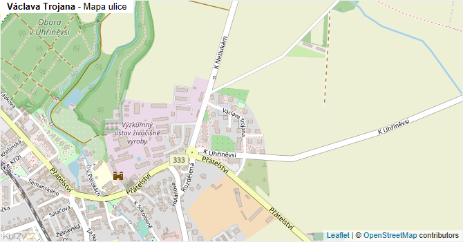Václava Trojana - mapa ulice
