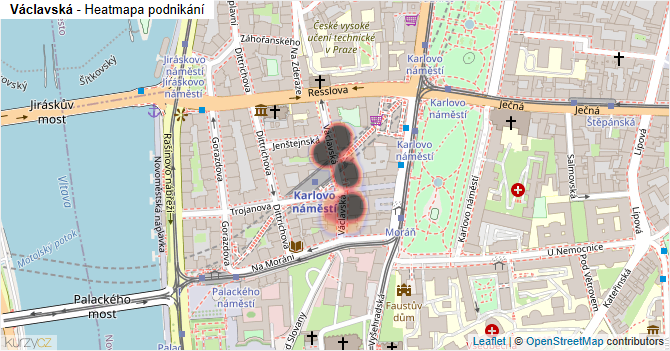 Václavská - mapa podnikání