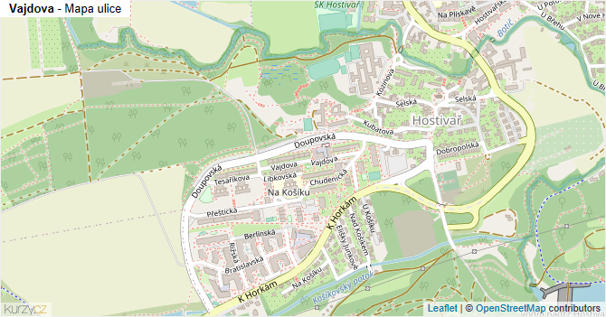 Vajdova - mapa ulice