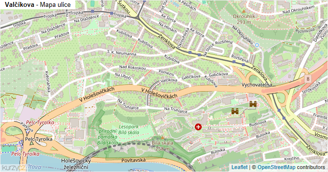 Valčíkova - mapa ulice