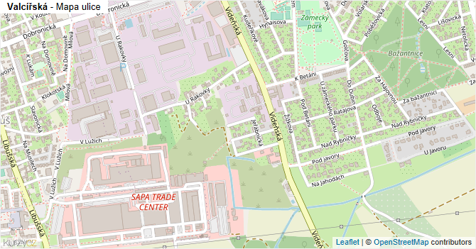 Valcířská - mapa ulice