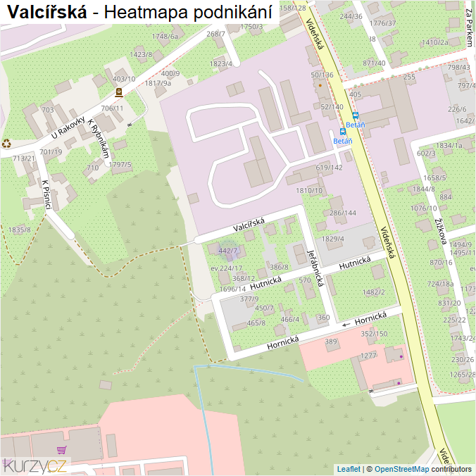 Mapa Valcířská - Firmy v ulici.