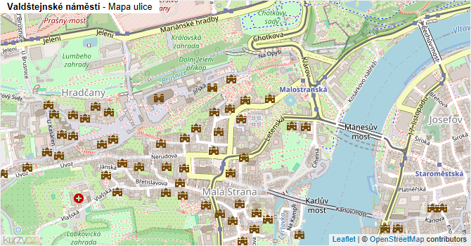 Valdštejnské náměstí - mapa ulice