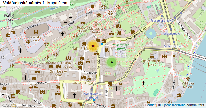 Valdštejnské náměstí - mapa firem