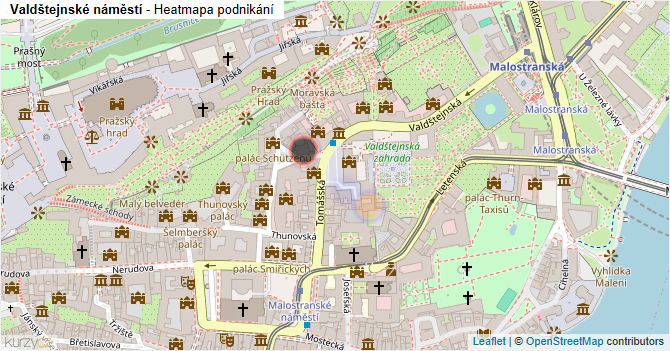 Valdštejnské náměstí - mapa podnikání