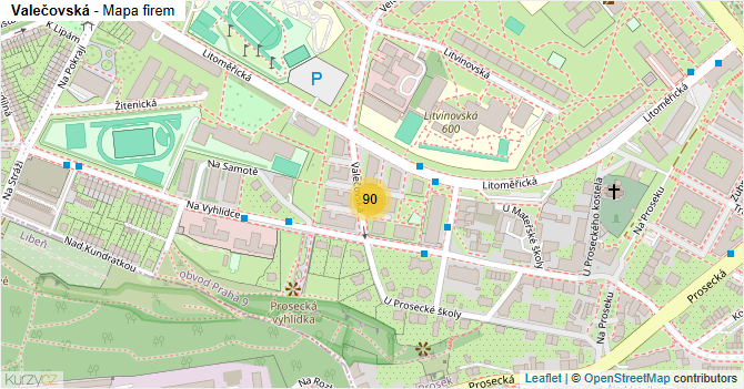 Valečovská - mapa firem