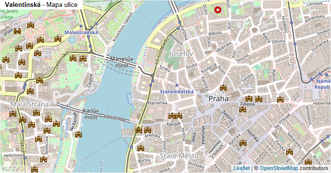 Valentinská - mapa ulice