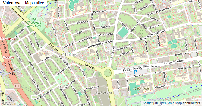 Valentova - mapa ulice