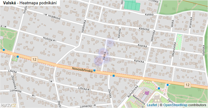 Valská - mapa podnikání