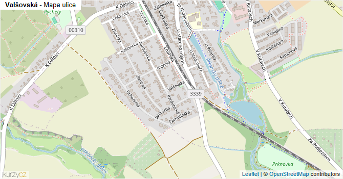 Valšovská - mapa ulice