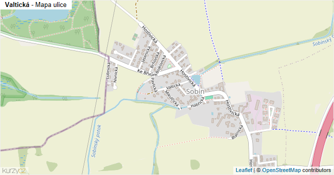 Valtická - mapa ulice