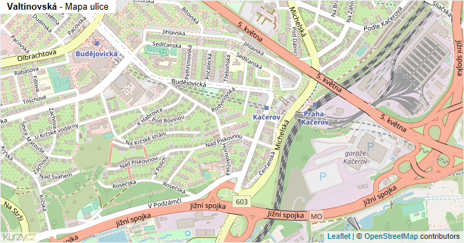 Valtínovská - mapa ulice