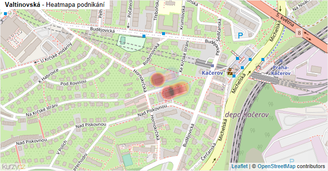 Valtínovská - mapa podnikání