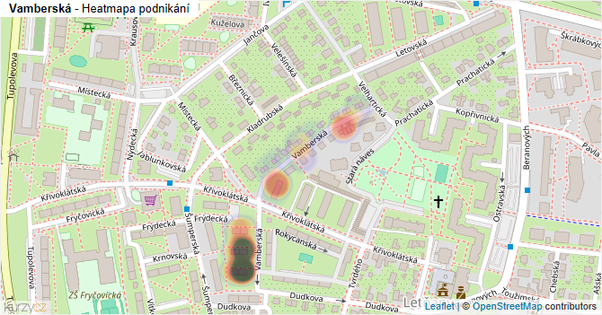 Vamberská - mapa podnikání