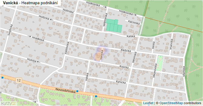 Vanická - mapa podnikání