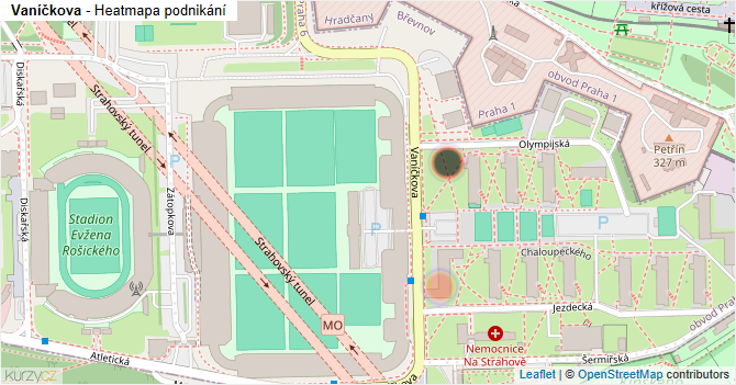 Vaníčkova - mapa podnikání