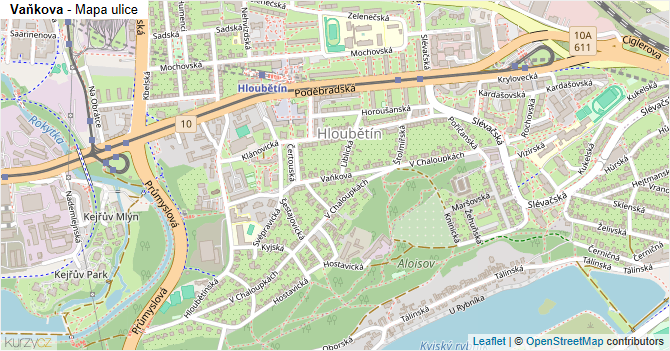 Vaňkova - mapa ulice