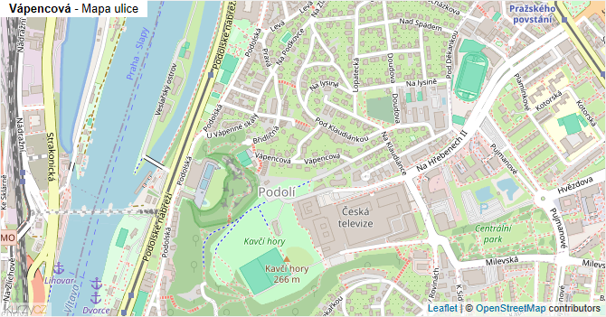 Vápencová - mapa ulice