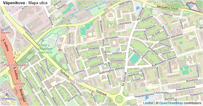 Vápeníkova - mapa ulice