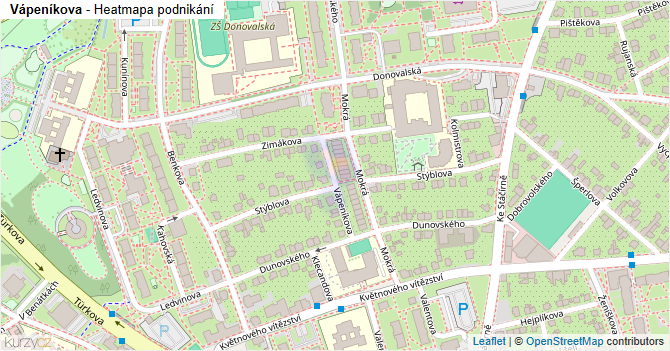 Vápeníkova - mapa podnikání
