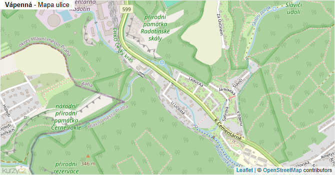 Vápenná - mapa ulice