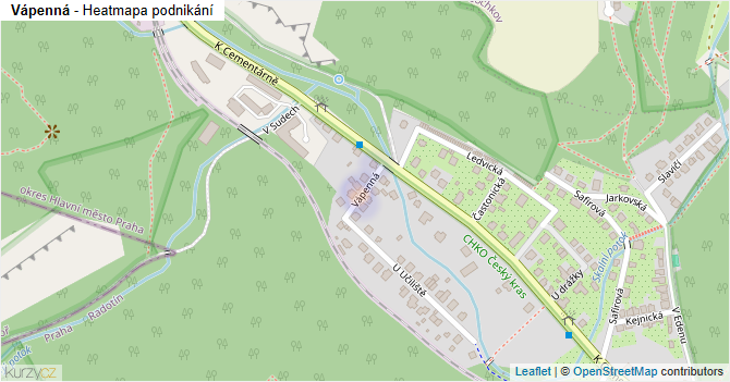 Vápenná - mapa podnikání