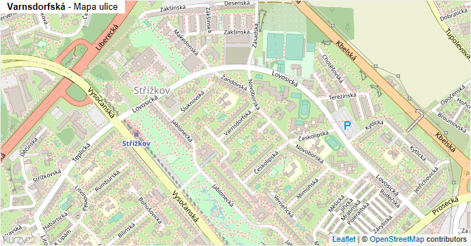 Varnsdorfská - mapa ulice