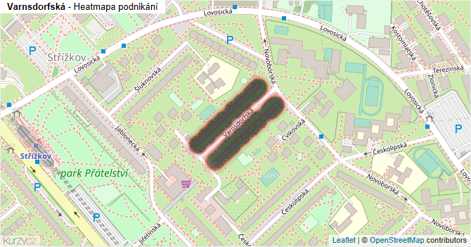 Varnsdorfská - mapa podnikání