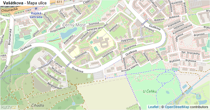 Vašátkova - mapa ulice