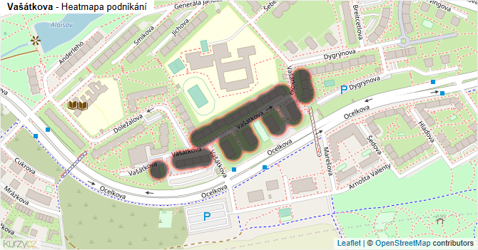 Vašátkova - mapa podnikání