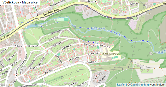 Včeličkova - mapa ulice