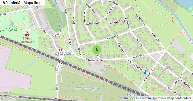 Včelničná - mapa firem