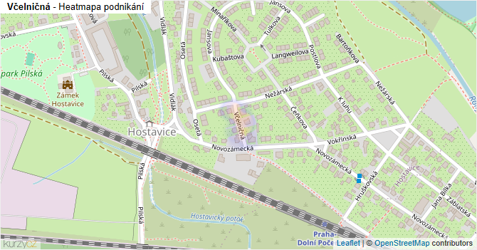 Včelničná - mapa podnikání