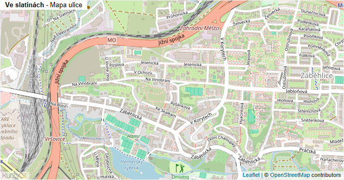 Ve slatinách - mapa ulice