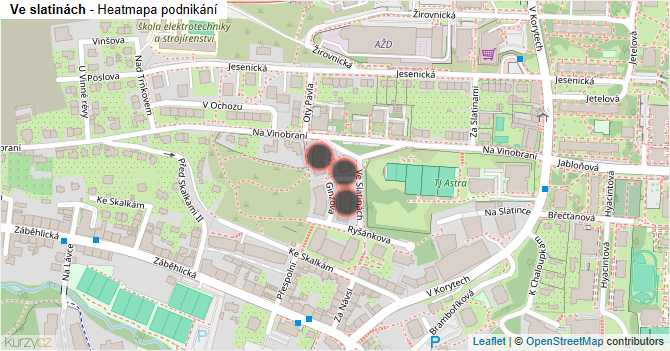 Ve slatinách - mapa podnikání