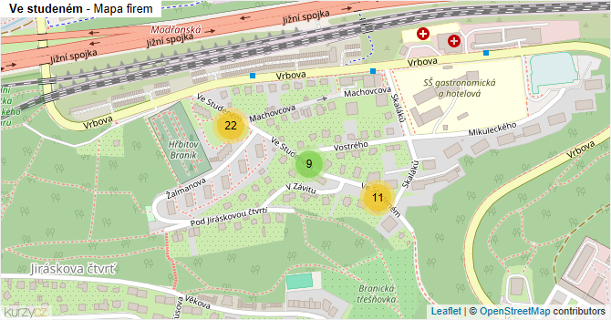 Ve studeném - mapa firem