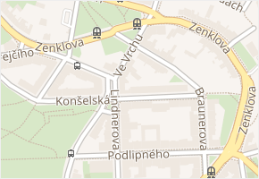 Ve vrchu v obci Praha - mapa ulice