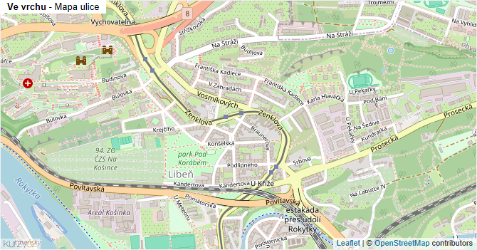 Ve vrchu - mapa ulice
