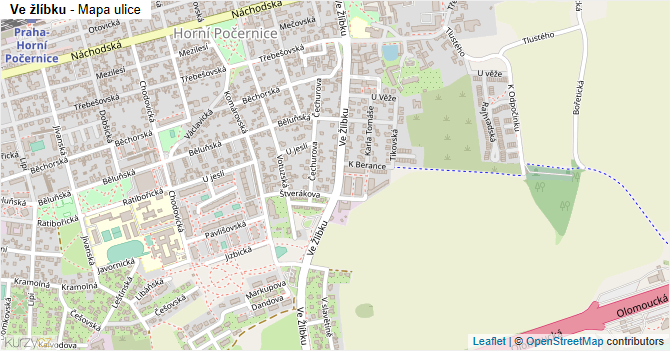 Ve žlíbku - mapa ulice
