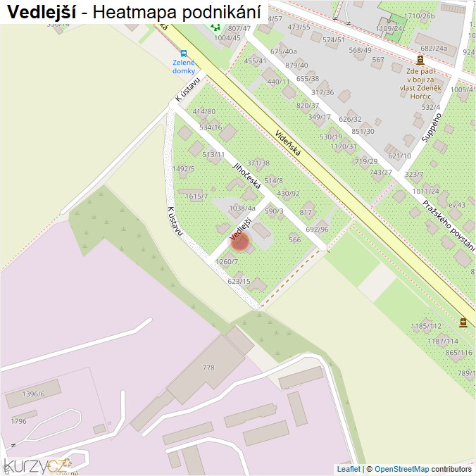 Mapa Vedlejší - Firmy v ulici.