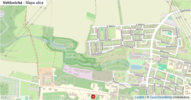 Vehlovická - mapa ulice
