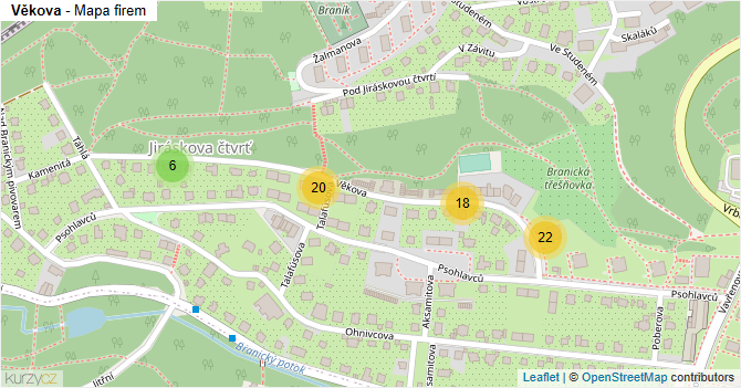 Věkova - mapa firem