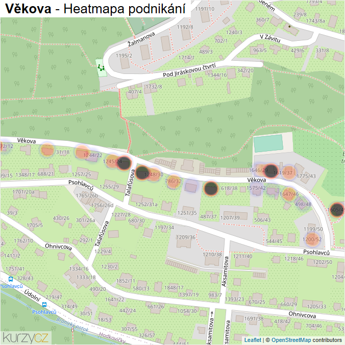 Mapa Věkova - Firmy v ulici.