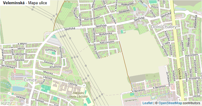 Velemínská - mapa ulice