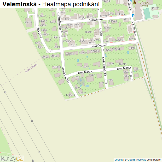 Mapa Velemínská - Firmy v ulici.