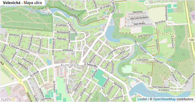 Velenická - mapa ulice