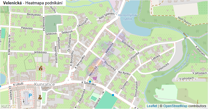 Velenická - mapa podnikání