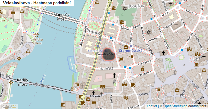 Veleslavínova - mapa podnikání