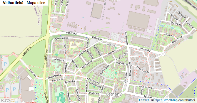 Velhartická - mapa ulice